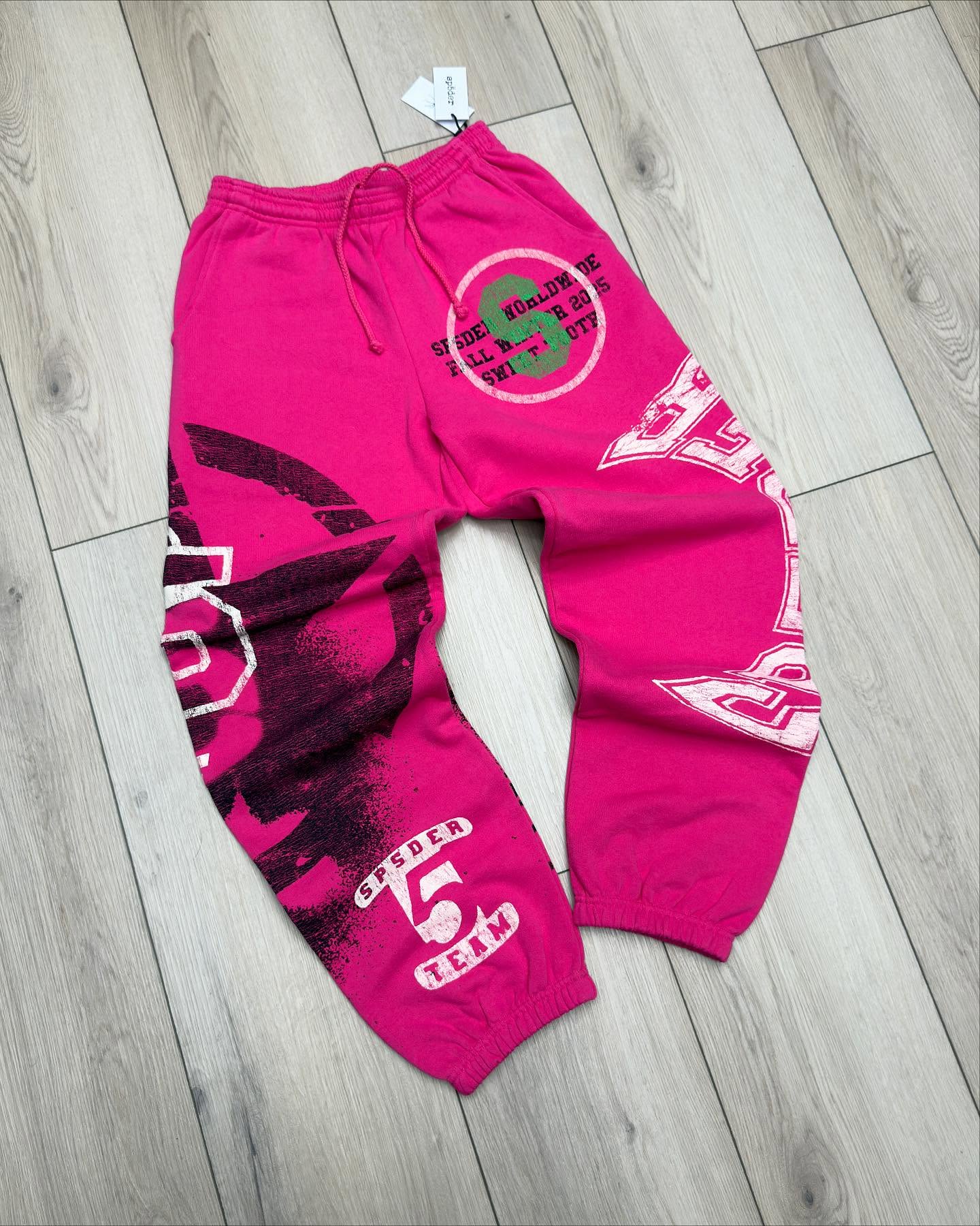 Sp5der Stencil  Pants Pink