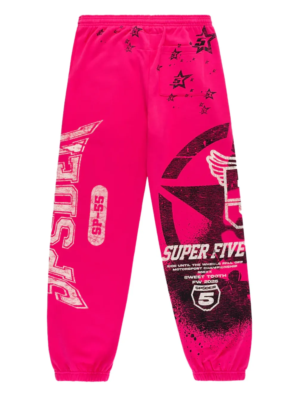 Sp5der Stencil  Pants Pink