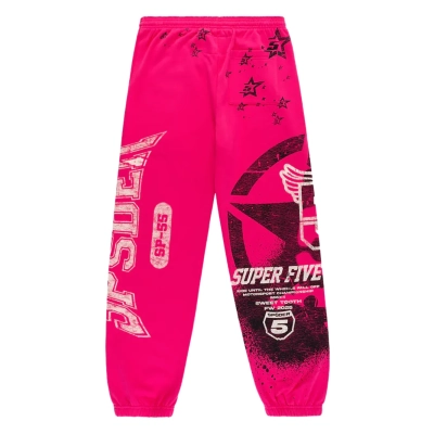 Sp5der Stencil  Pants Pink 02