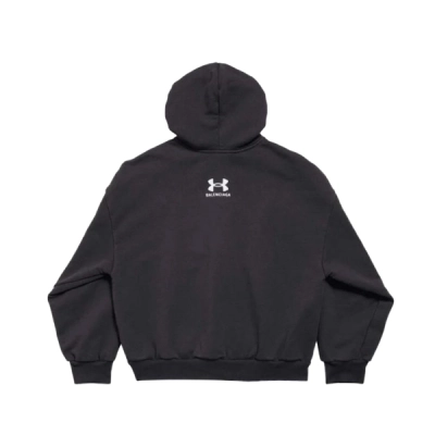 Balenciaga x Under Armour Zip-Up Hoodie Black White 02