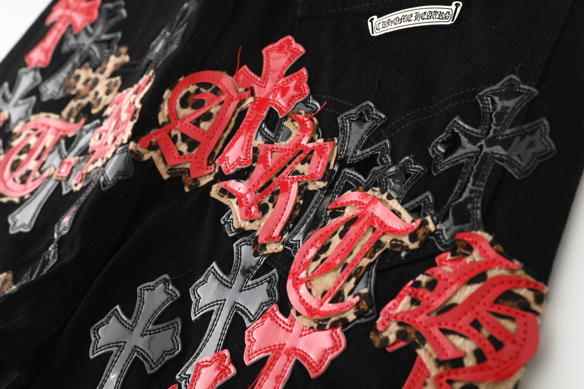 Chrome Hearts Checkered Cross Jeans 