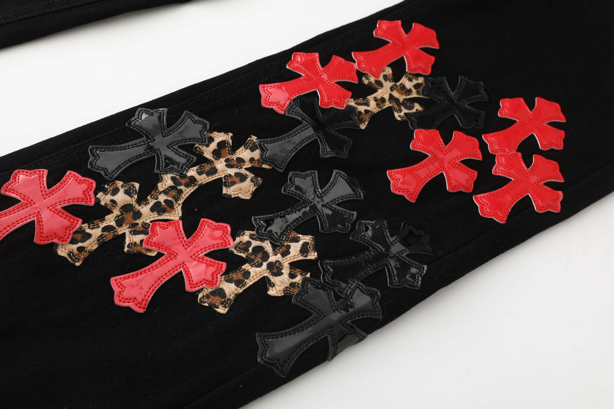 Chrome Hearts Checkered Cross Jeans 