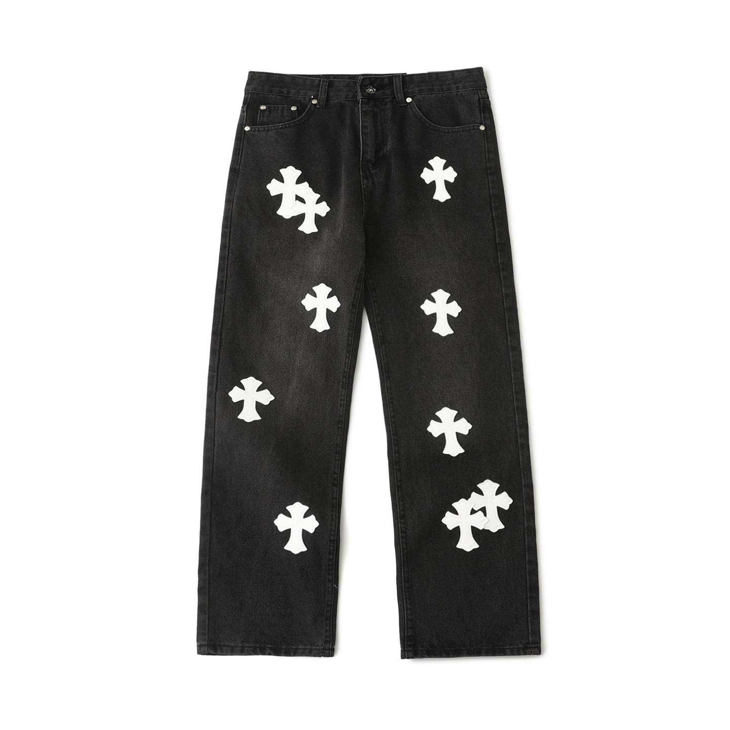 Chrome Hearts Cross Patch Jeans Black