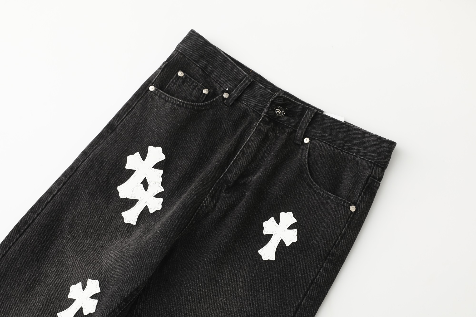 Chrome Hearts Cross Patch Jeans Black