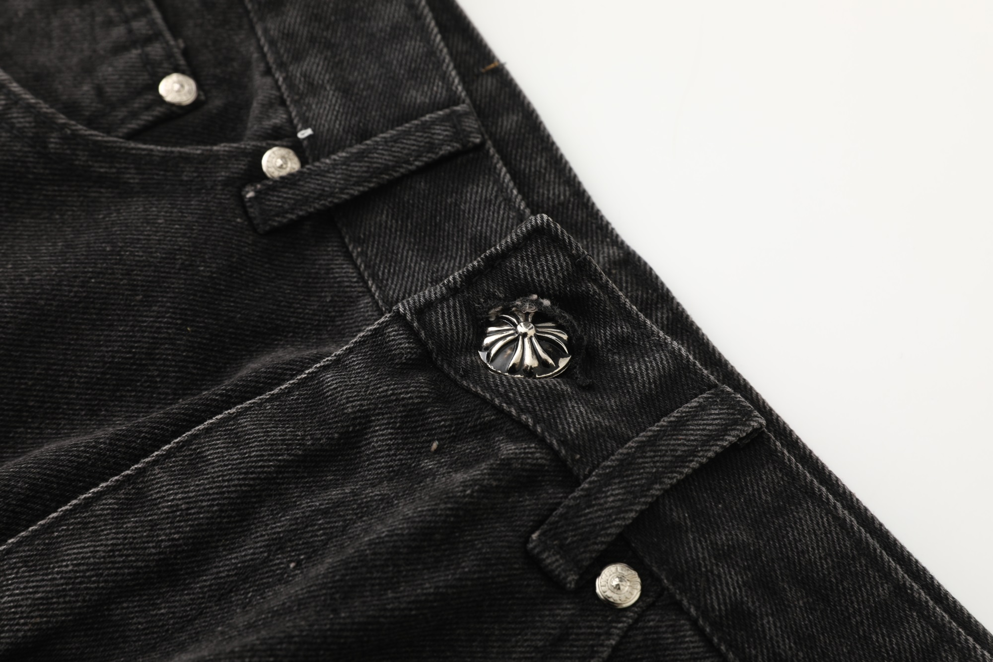 Chrome Hearts Cross Patch Jeans Black