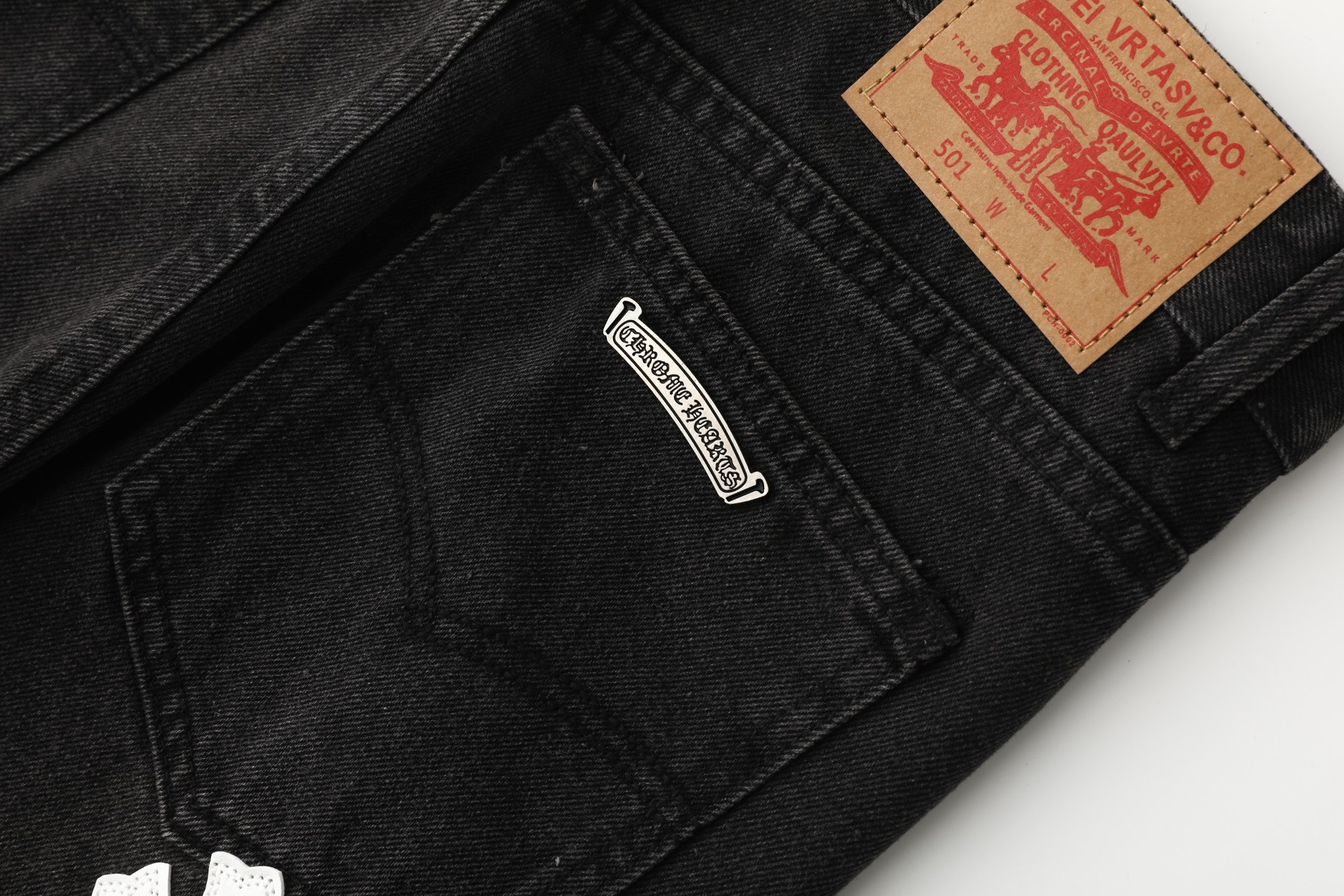 Chrome Hearts Cross Patch Jeans Black