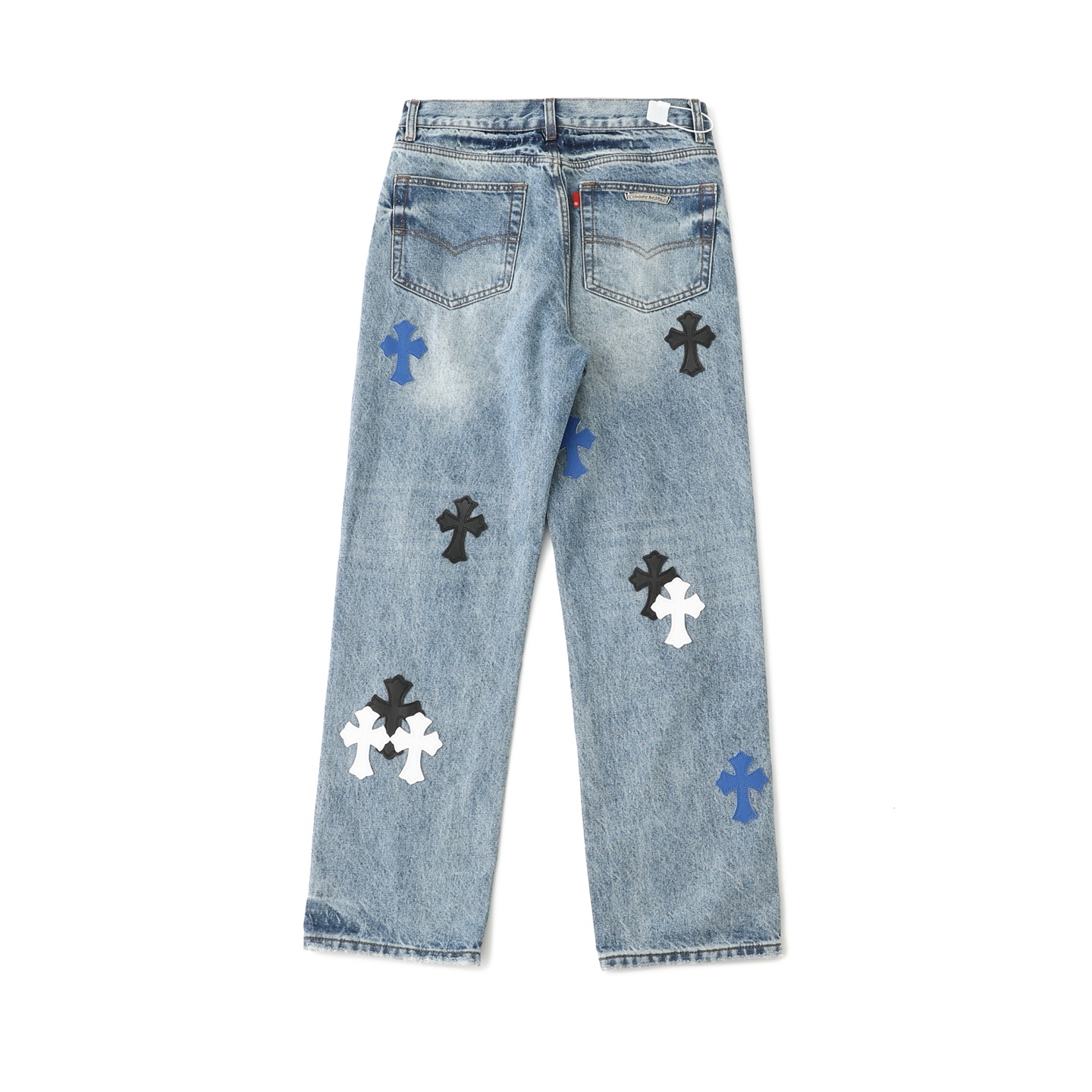Chrome Hearts Cross Patch Jeans Blue