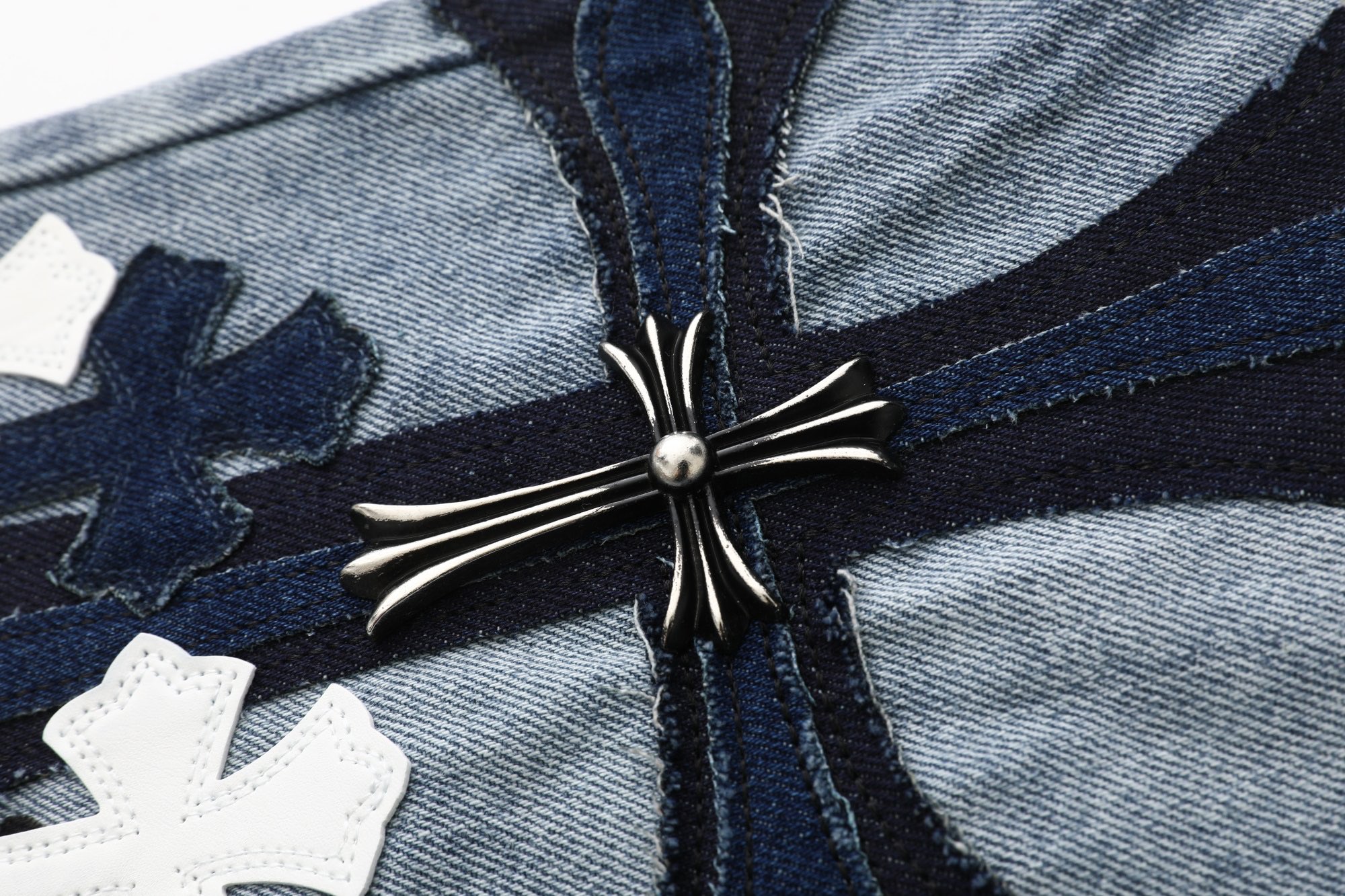 Chrome Hearts Cross Patch Jeans Denim Blue