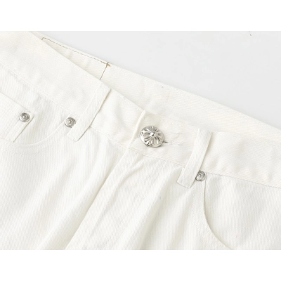 Chrome Hearts Cross Patch Jeans White 02