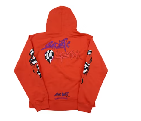 Chrome Hearts Matty Boy Sadistic Lipstick Hoodie Red Orange
