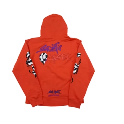 Chrome Hearts Matty Boy Sadistic Lipstick Hoodie Red Orange 01
