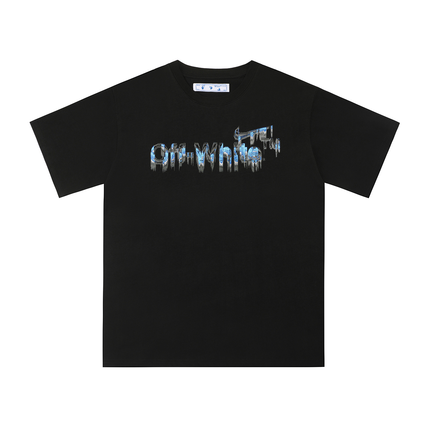 Off-White Marker Short-Sleeve Slim Tee Black Blue and White