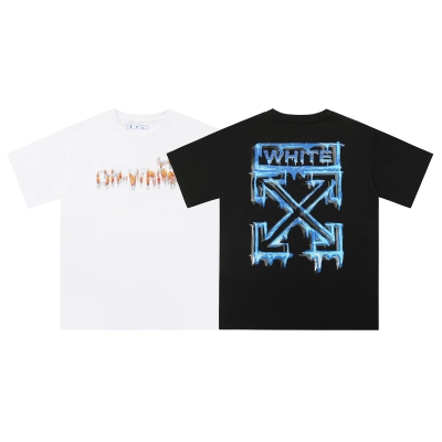 Off-White Marker Short-Sleeve Slim Tee Black Blue and White 01