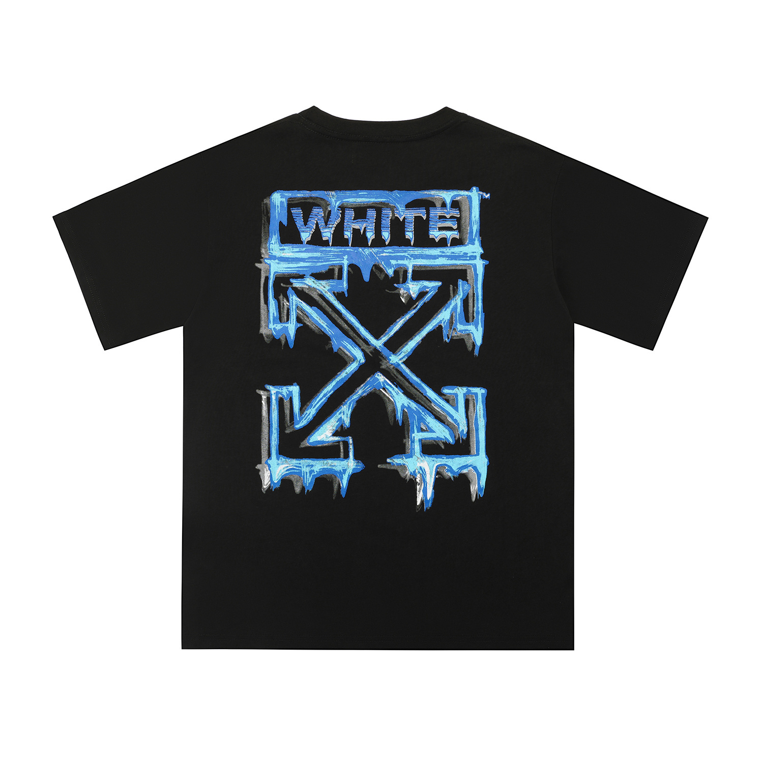 Off-White Marker Short-Sleeve Slim Tee Black Blue and White