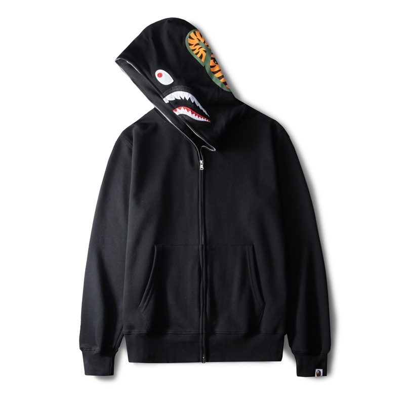 BAPE Neon Shark Full Zip Hoodie Black 