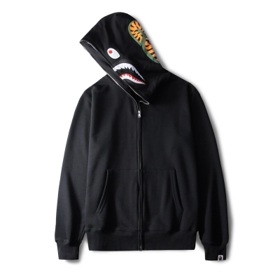 BAPE Neon Shark Full Zip Hoodie Black  01
