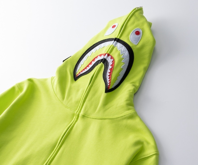 BAPE Neon Shark Full Zip Hoodie Yellow
