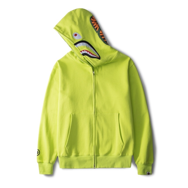 BAPE Neon Shark Full Zip Hoodie Yellow