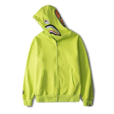 BAPE Neon Shark Full Zip Hoodie Yellow 01