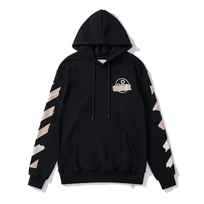 Off-White Tape Arrows Over Hoodie Black Beige'  02