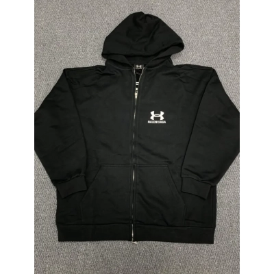 Balenciaga x Under Armour Zip-Up Hoodie Black White 02