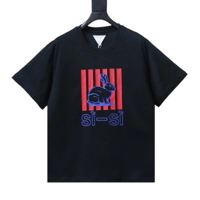 Bottega Veneta Printed Cotton Jersey T-shirt Black 01