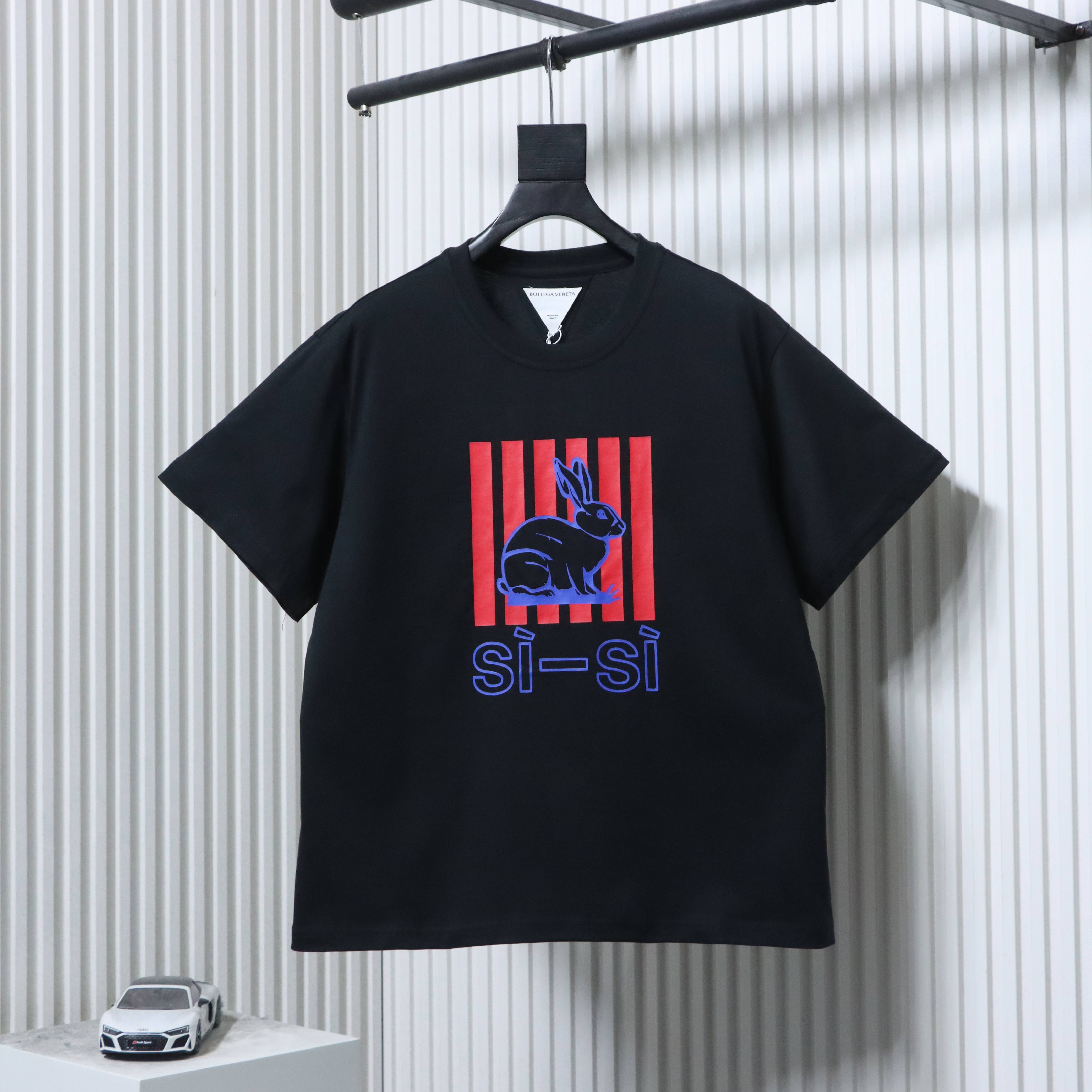 Bottega Veneta Printed Cotton Jersey T-shirt Black