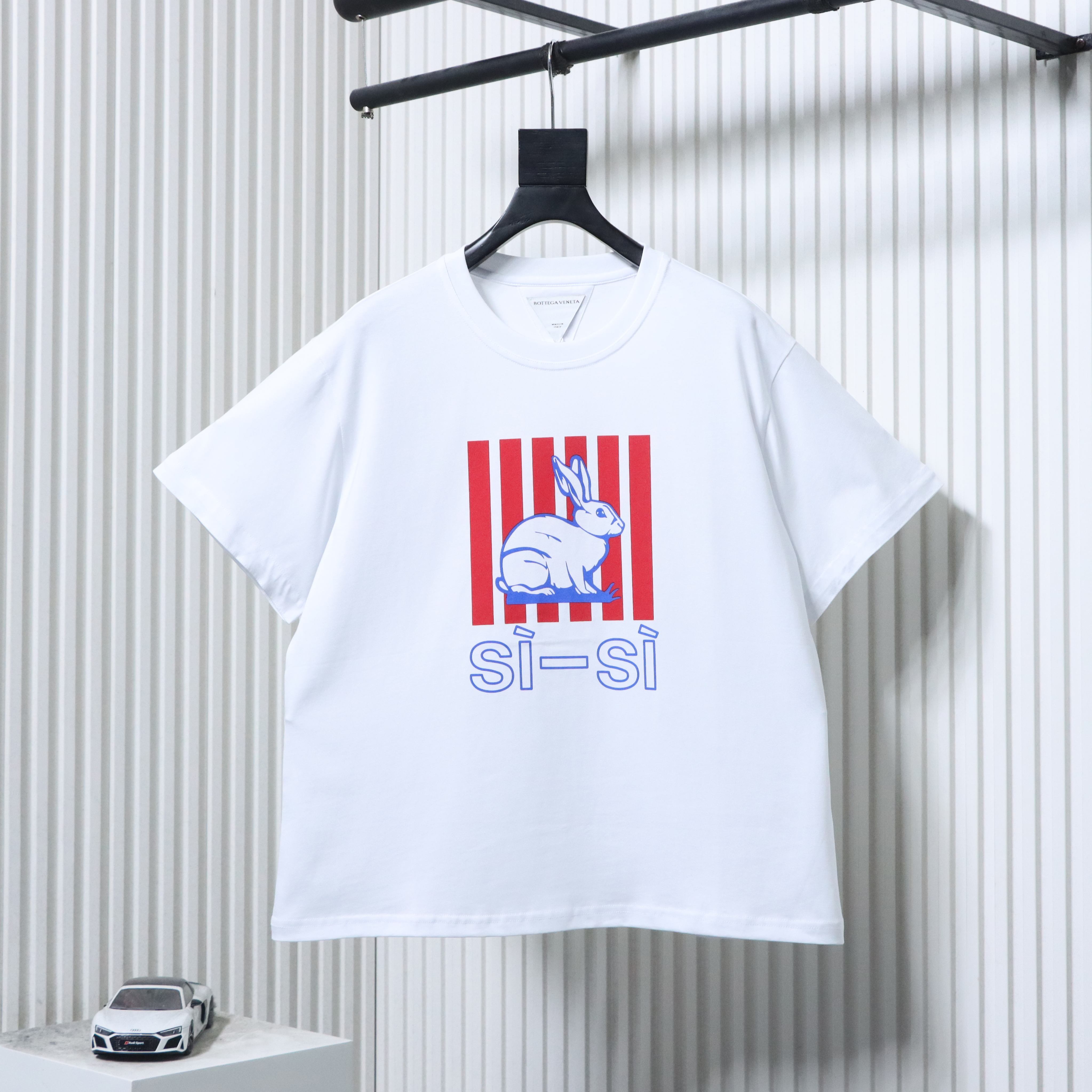 Bottega Veneta Printed Cotton Jersey T-shirt White 