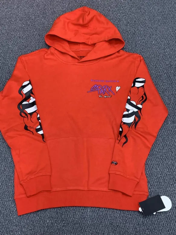 Chrome Hearts Matty Boy Sadistic Lipstick Hoodie Red Orange