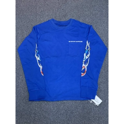 Chrome Hearts Multicolor Cross Long-Sleeve Shirt Blue 02