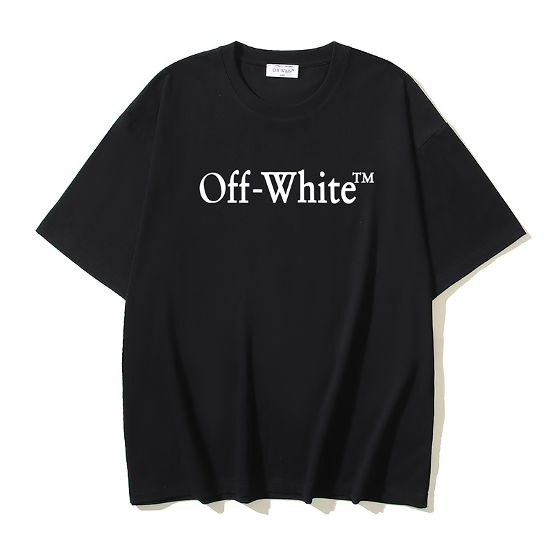 Off-White Cotton T-shirt Black White