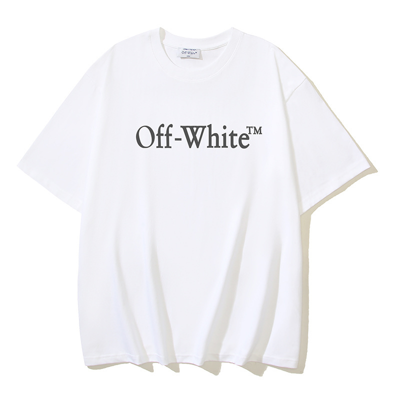 Off-White Cotton T-shirt Black White