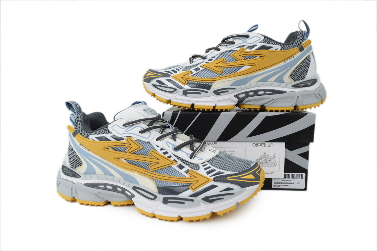 OFF-WHITE Be Right Back Yellow Grey OMIA295S 26FAB002 4C16