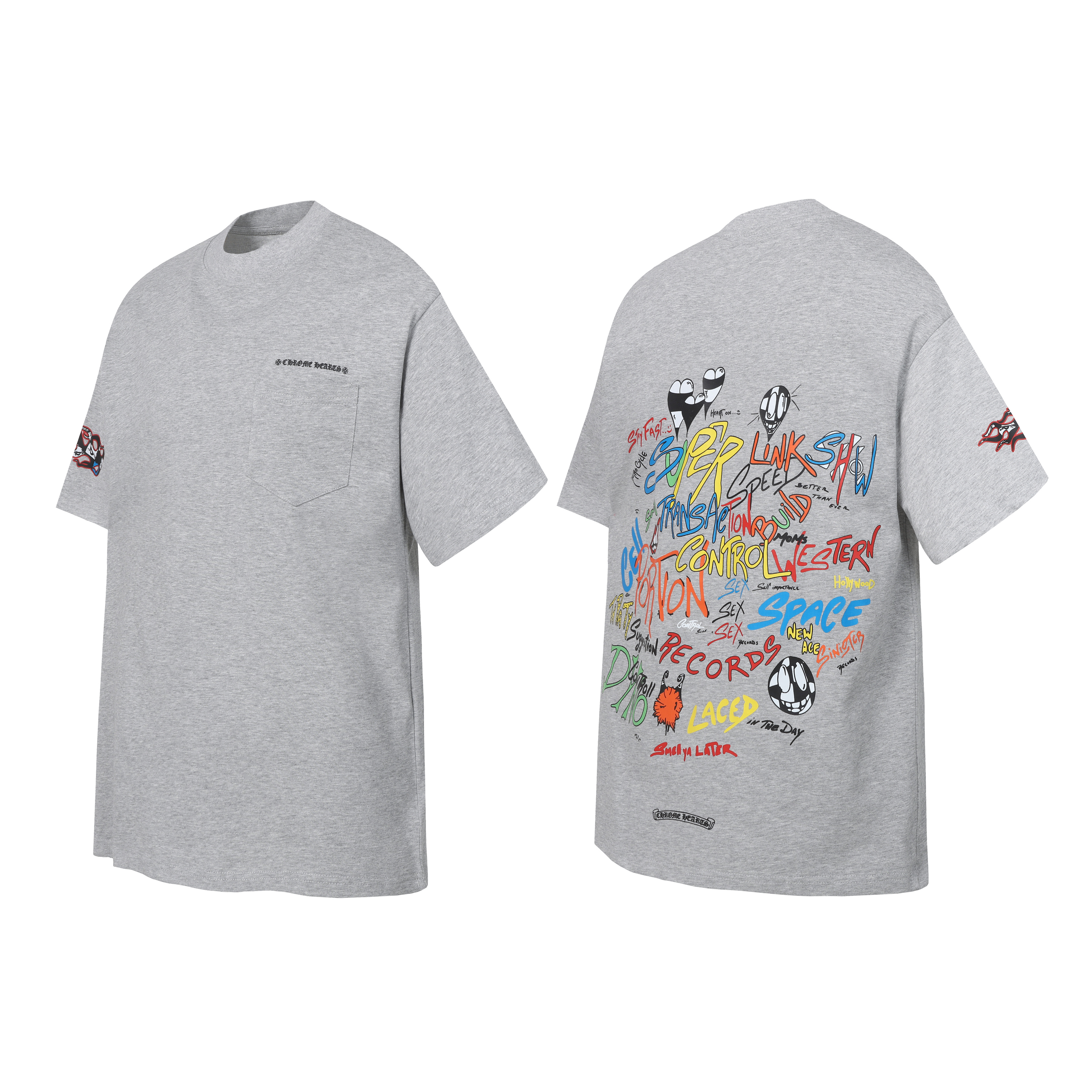 Chrome Hearts Matty Boy Brain Short-Sleeve T-Shirt Ash Grey