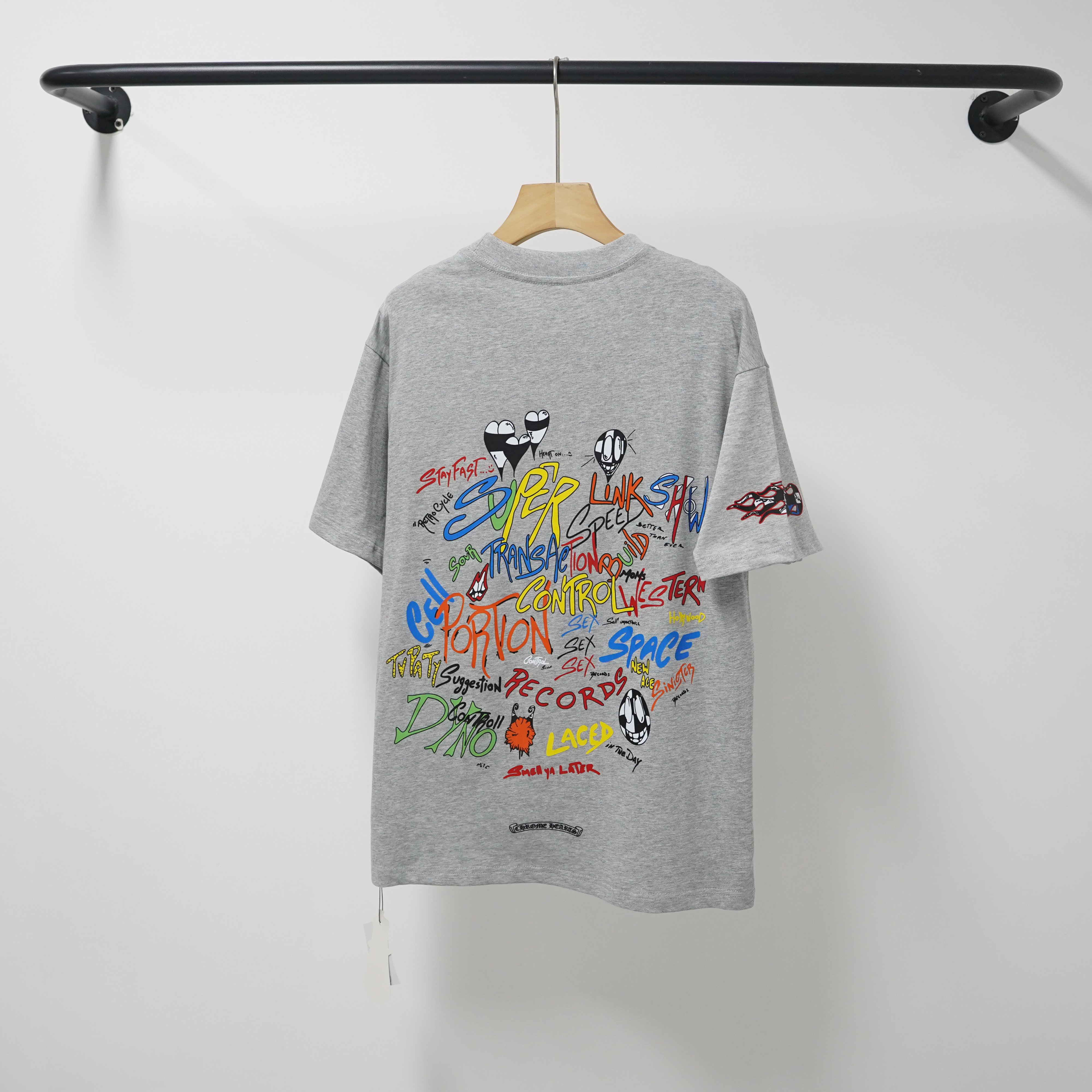 Chrome Hearts Matty Boy Brain Short-Sleeve T-Shirt Ash Grey