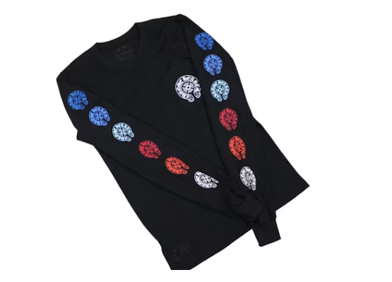 Chrome Hearts Multi Color Horseshoe Long-Sleeve T-Shirt Black