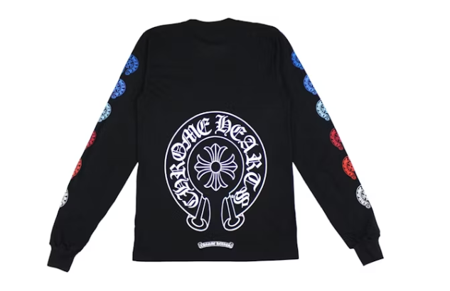 Chrome Hearts Multi Color Horseshoe Long-Sleeve T-Shirt Black