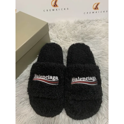 Balenciaga Furry Slide Black 02