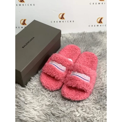 Balenciaga Furry Slide Pink 02