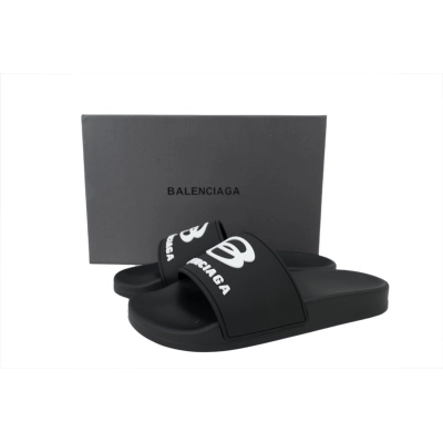 Balenciaga Sandal Rubber Pool Slide Black 01