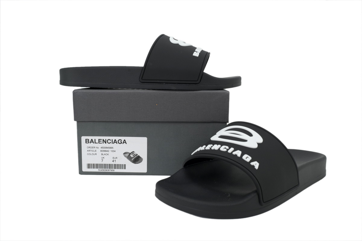 Balenciaga Sandal Rubber Pool Slide Black