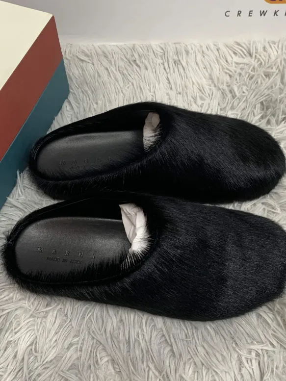 Marni Furry Slide Black
