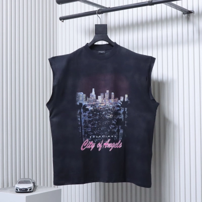 Balenciaga Logo Tank Top Black 02