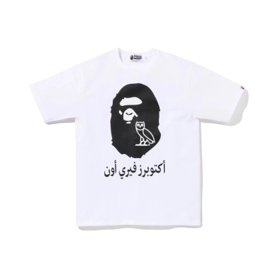 BAPE T-shirt Black White #746 02