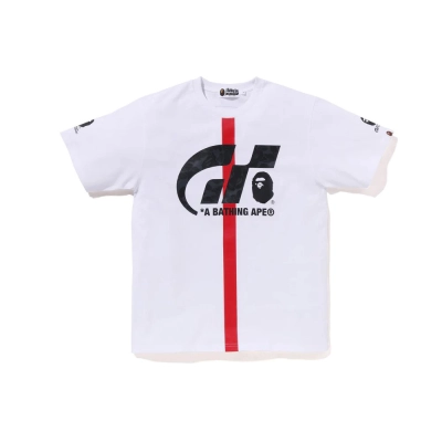 BAPE T-shirt Black White #786 01