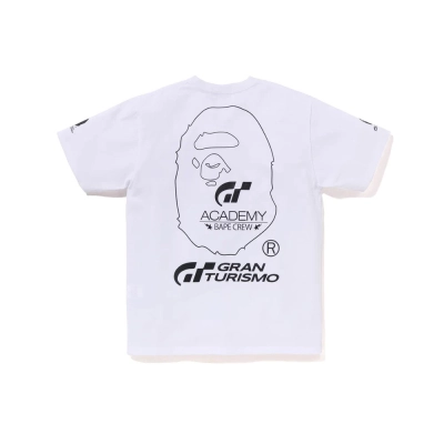 BAPE T-shirt Black White #786 02