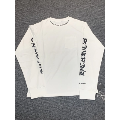 Chrome Hearts Neck Logo Long-Sleeve T-Shirt Black and White 02
