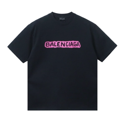 Balenciaga T-shirt Black Pink 01