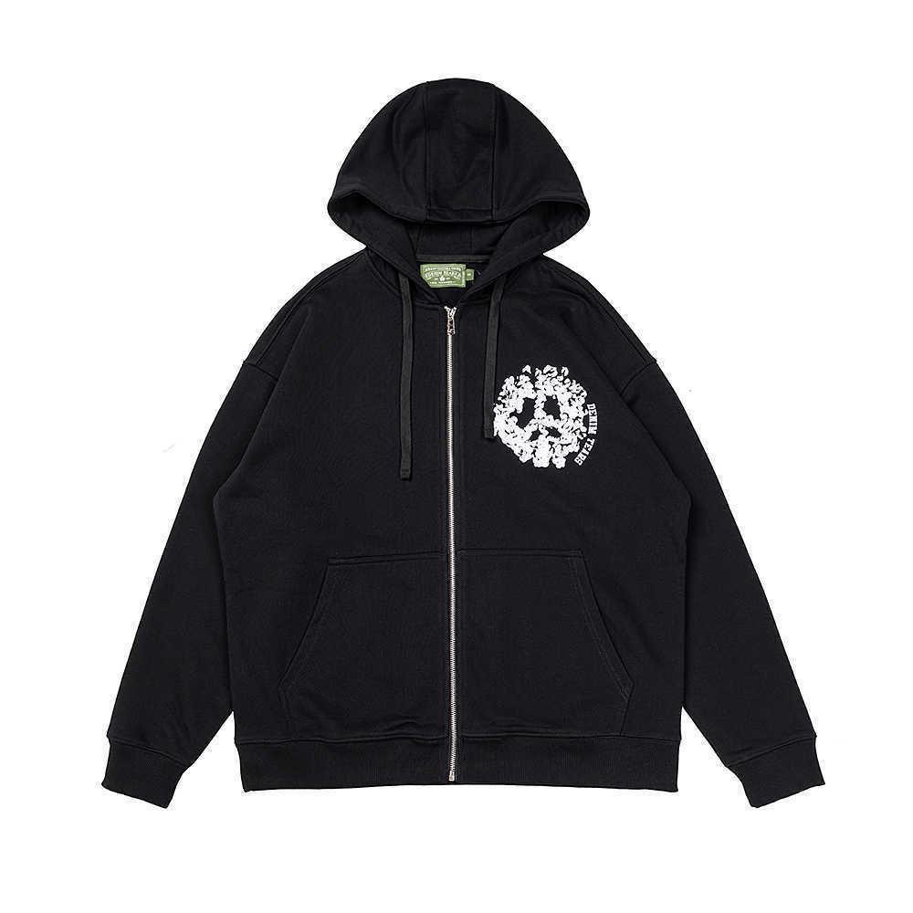 Denim Tears Denim University Zip Hoodie Black White