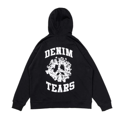 Denim Tears Denim University Zip Hoodie Black White 02
